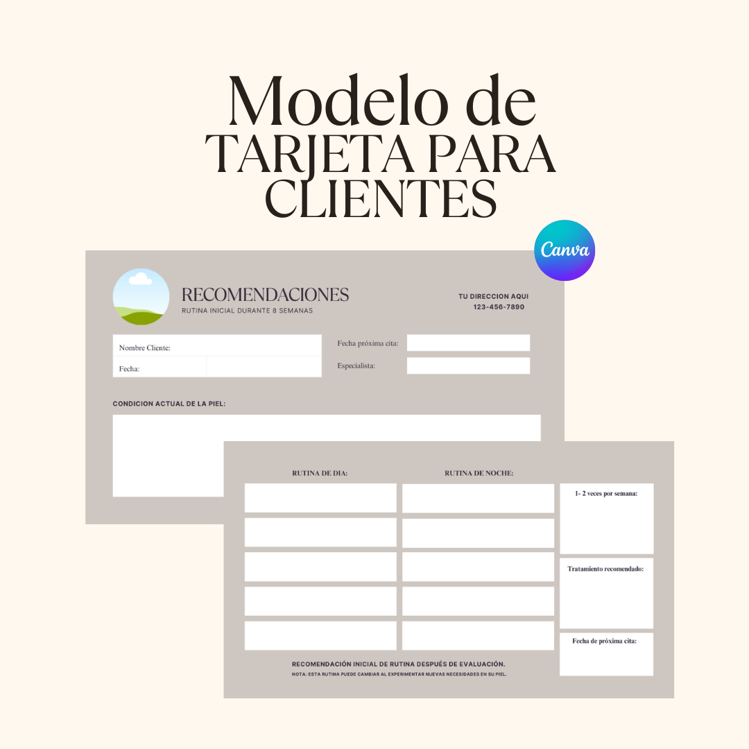 Tarjeta de recomendaciones para clientes