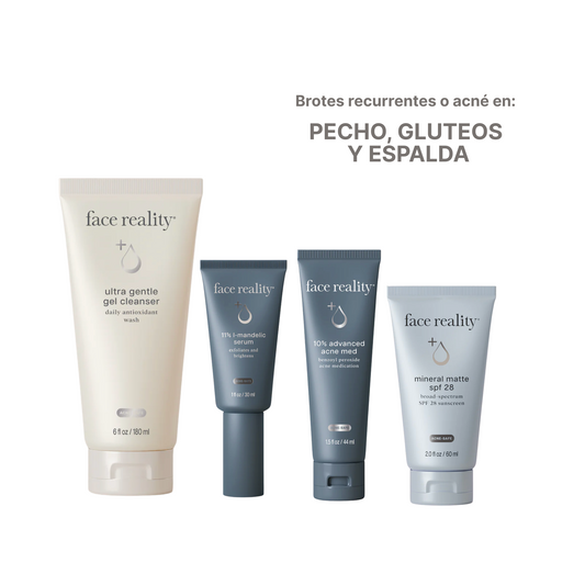 Rutina Avanzada para: Pecho, Glúteos y espalda con brotes recurrentes o acné.