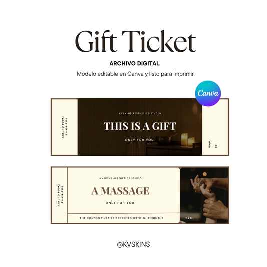 Gift Ticket (Archivo digital/ editable)